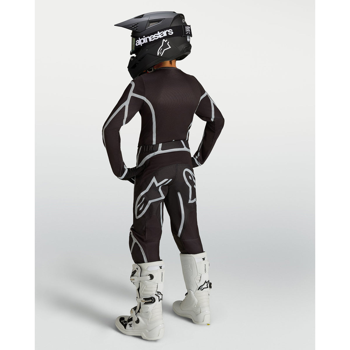 Alpinestars Youth Fluid APEX V2 MX Jersey (Black/Silver)