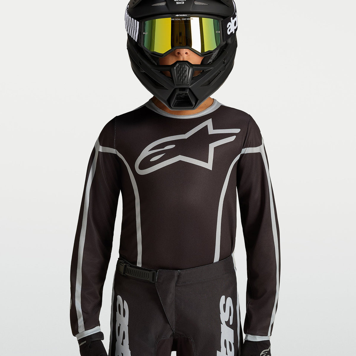 Alpinestars Youth Fluid APEX V2 MX Jersey (Black/Silver)