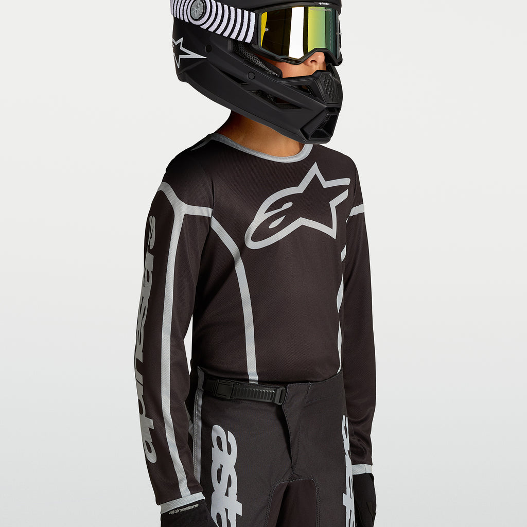 Alpinestars Youth Fluid APEX V2 MX Gear Set (Black/Silver)