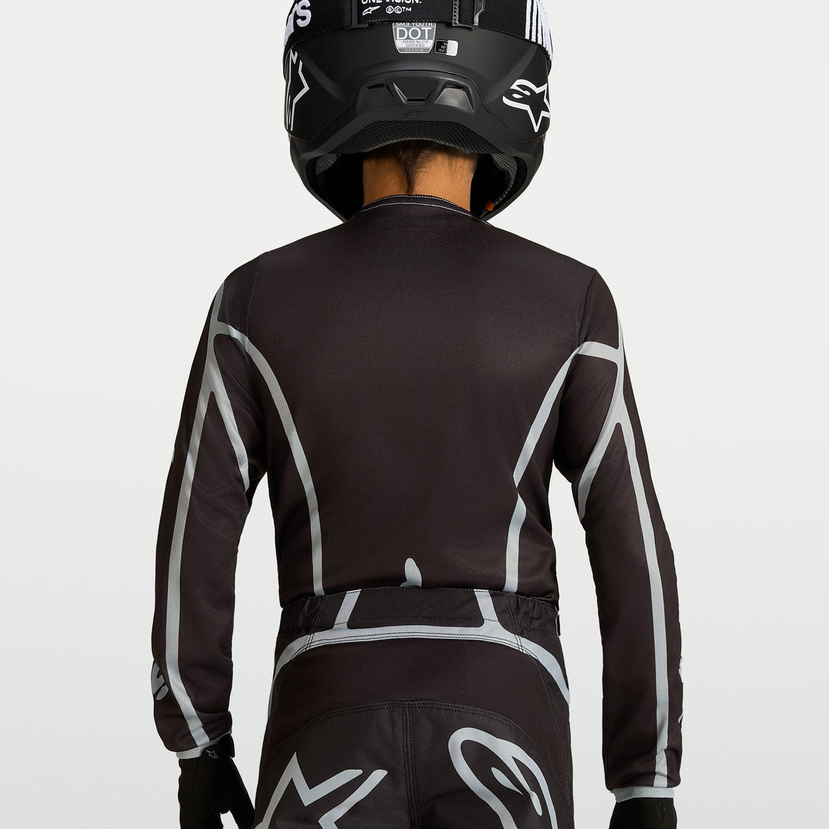 Alpinestars Youth Fluid APEX V2 MX Gear Set (Black/Silver)