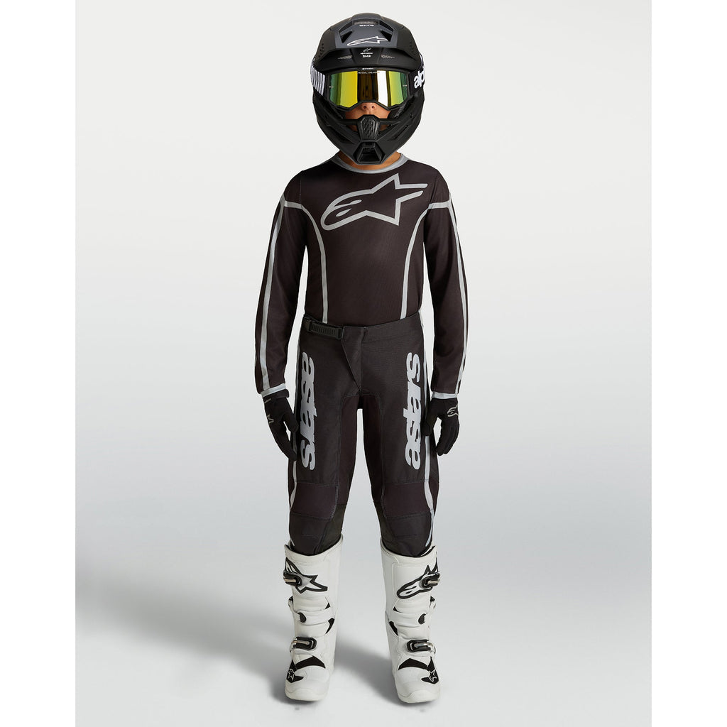 Alpinestars Youth Fluid APEX V2 MX Jersey (Black/Silver)