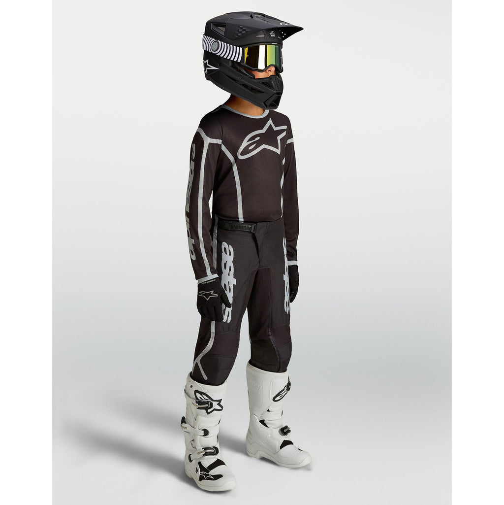 Alpinestars Youth Fluid APEX V2 MX Jersey (Black/Silver)