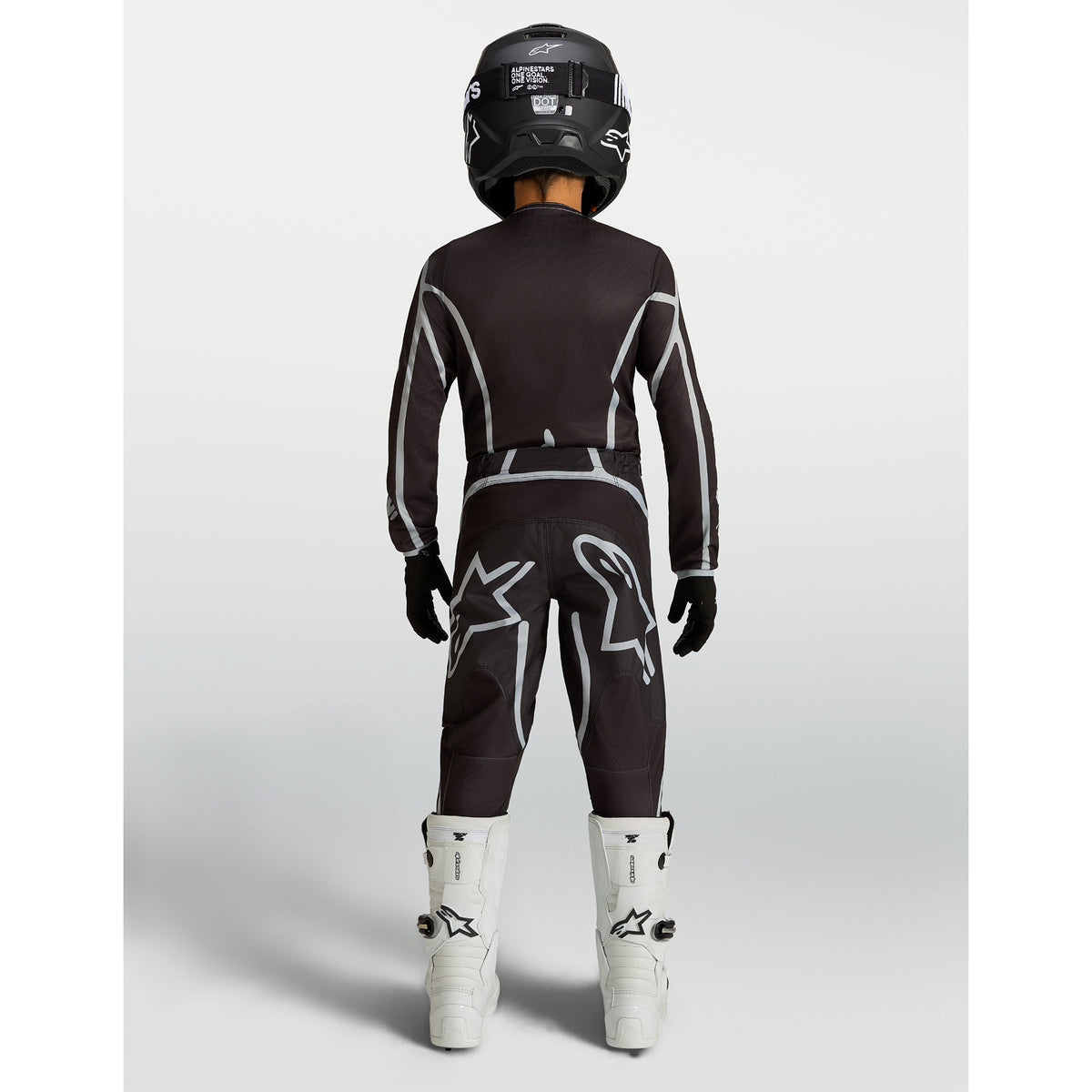 Alpinestars Youth Fluid APEX V2 MX Gear Set (Black/Silver)