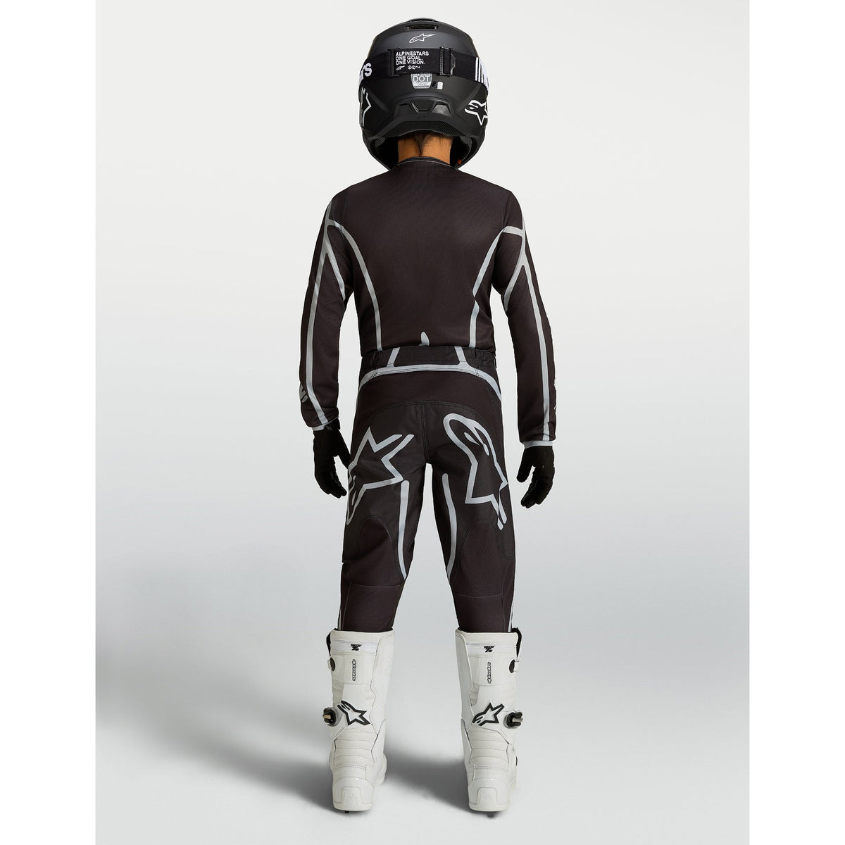 Alpinestars Youth Fluid APEX V2 MX Jersey (Black/Silver)