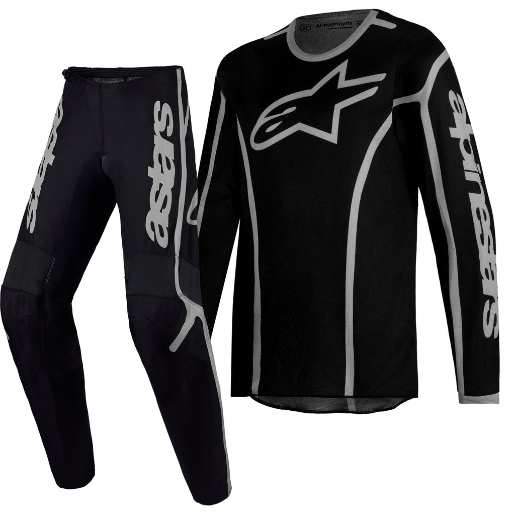 Alpinestars Youth Fluid APEX V2 MX Gear Set (Black/Silver)