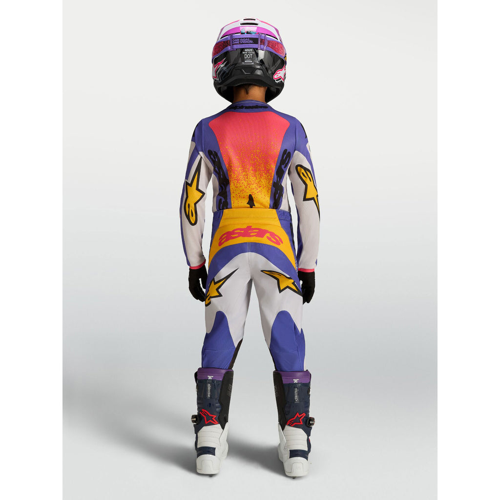 Alpinestars Youth Fluid DRAG MX Kit Deal (Light Lilac/Blue Iris/Gold)