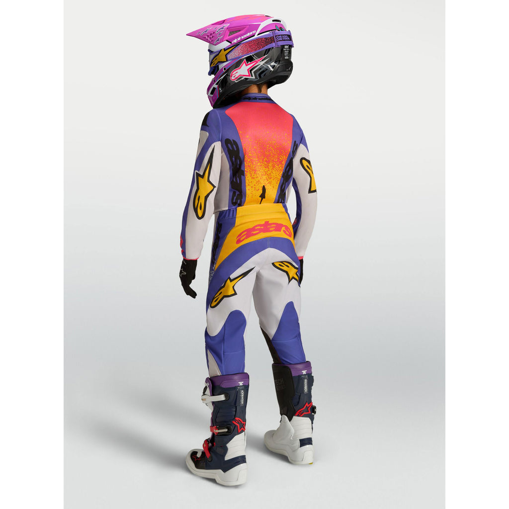 Alpinestars Youth Fluid DRAG MX Kit Deal (Light Lilac/Blue Iris/Gold)