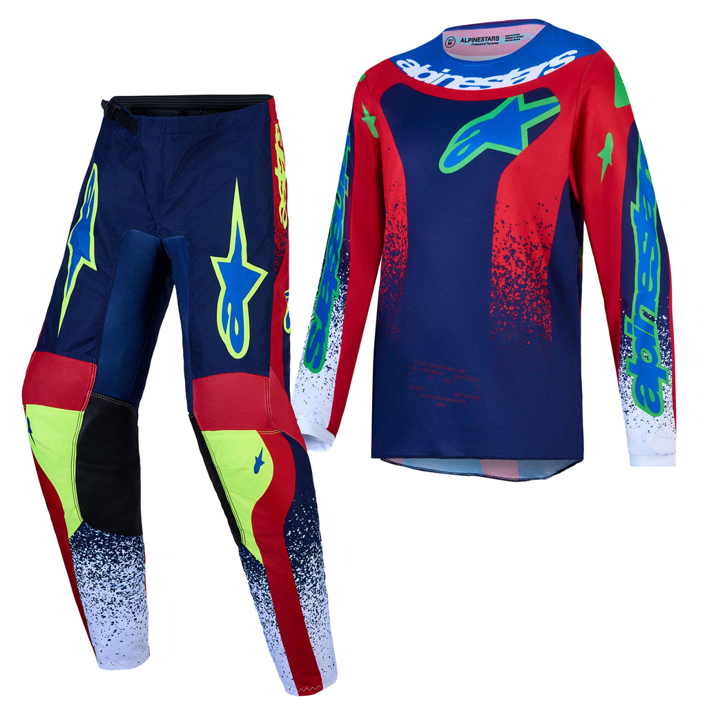 Alpinestars Youth Fluid DRAG MX Kit Deal (Blue Navy/Fire Red/White)