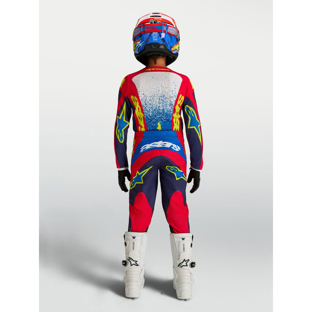 Alpinestars Youth Fluid DRAG MX Kit Deal (Blue Navy/Fire Red/White)