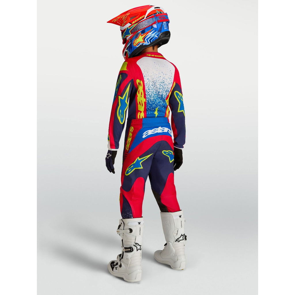 Alpinestars Youth Fluid DRAG MX Kit Deal (Blue Navy/Fire Red/White)
