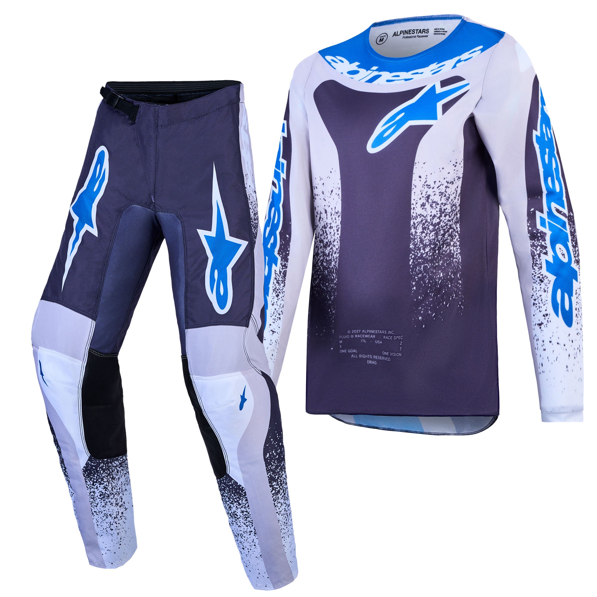 Alpinestars Youth Fluid DRAG MX Kit Deal (Graystone/Light Lilac/UCLA Blue)