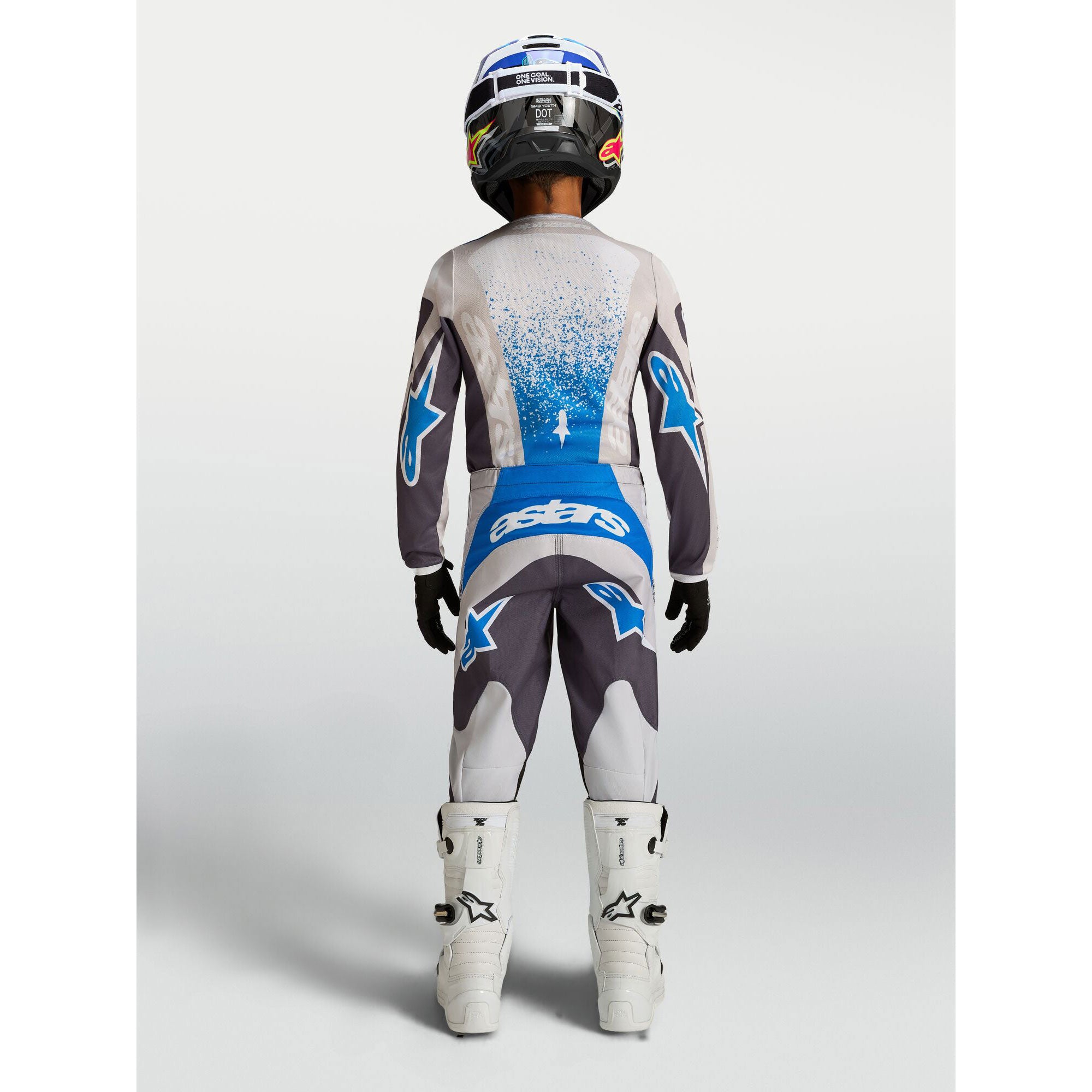 Alpinestars Youth Fluid DRAG MX Kit Deal (Graystone/Light Lilac/UCLA Blue)