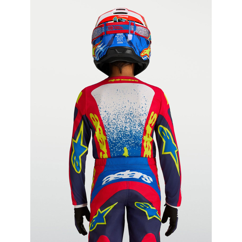 Alpinestars Youth Fluid DRAG MX Kit Deal (Blue Navy/Fire Red/White)