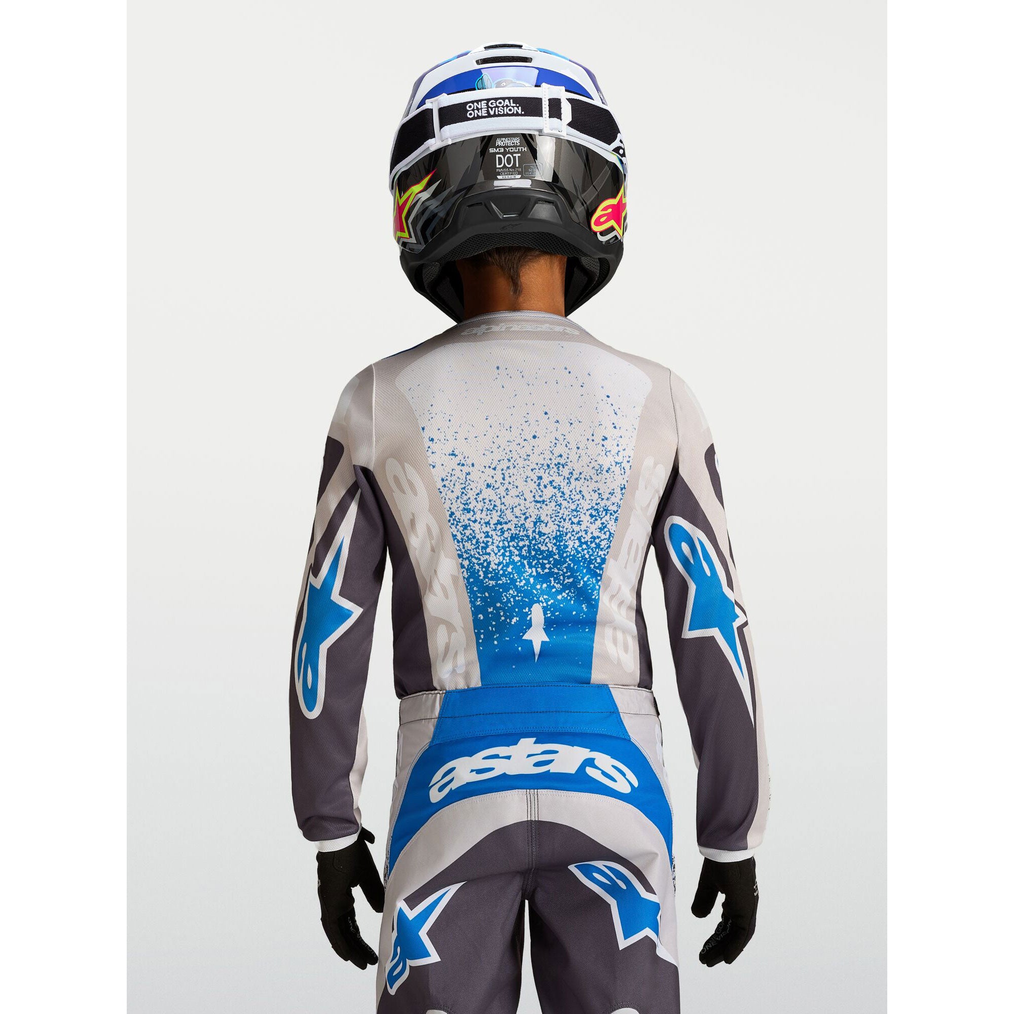 Alpinestars Youth Fluid DRAG MX Kit Deal (Graystone/Light Lilac/UCLA Blue)