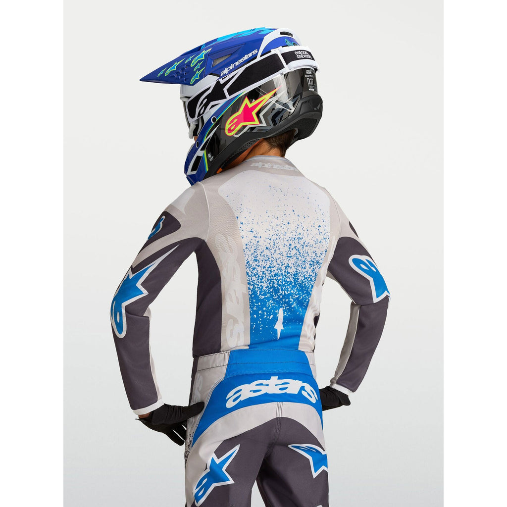 Alpinestars Youth Fluid DRAG MX Jersey (Graystone/Light Lilac/UCLA Blue)