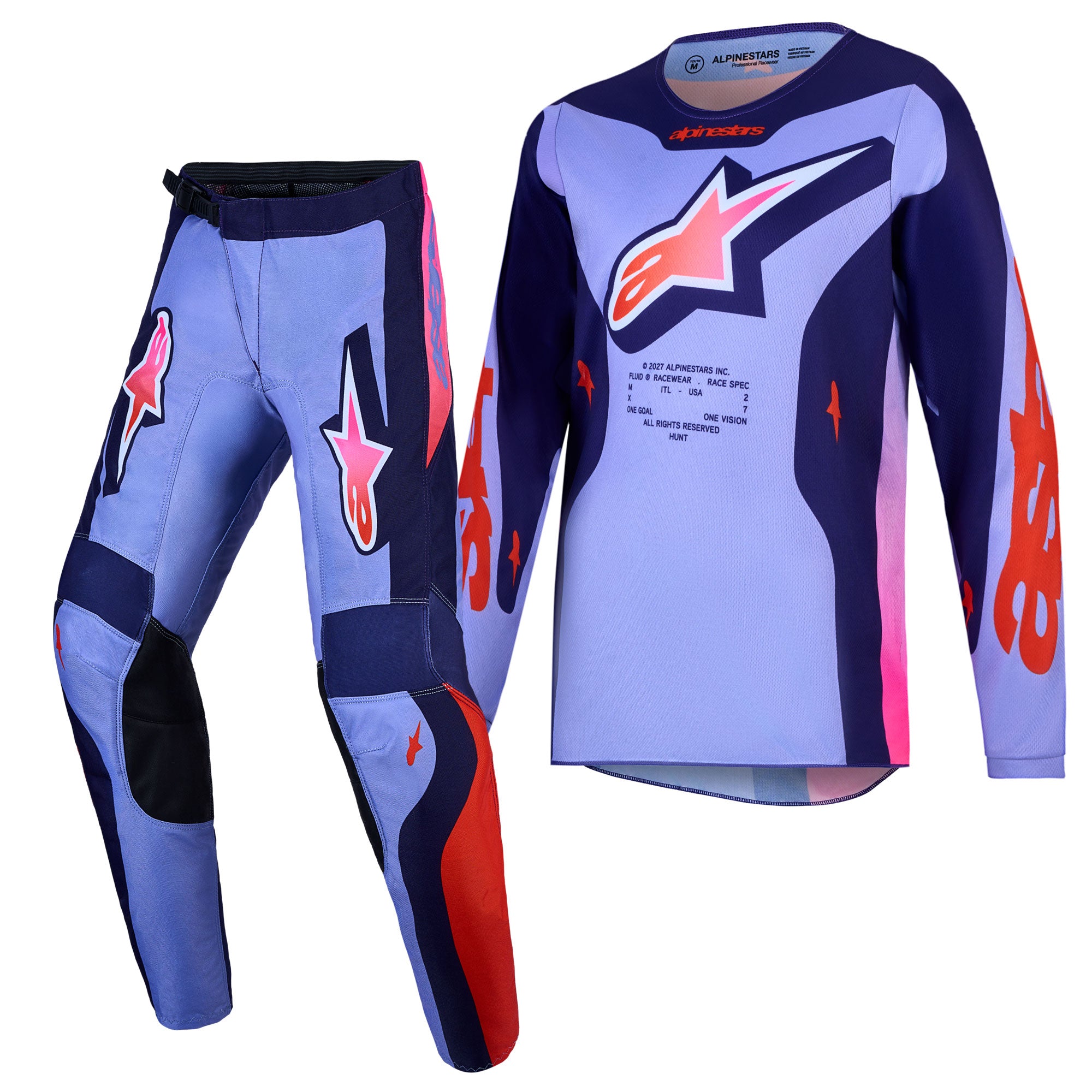 Alpinestars Youth Fluid HUNT MX Kit Deal (Light Violet/Deep Purple/Pink Fluo)