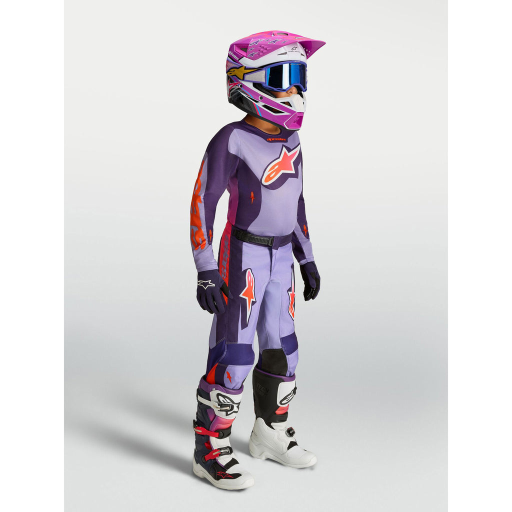 Alpinestars Youth Fluid HUNT MX Kit Deal (Light Violet/Deep Purple/Pink Fluo)