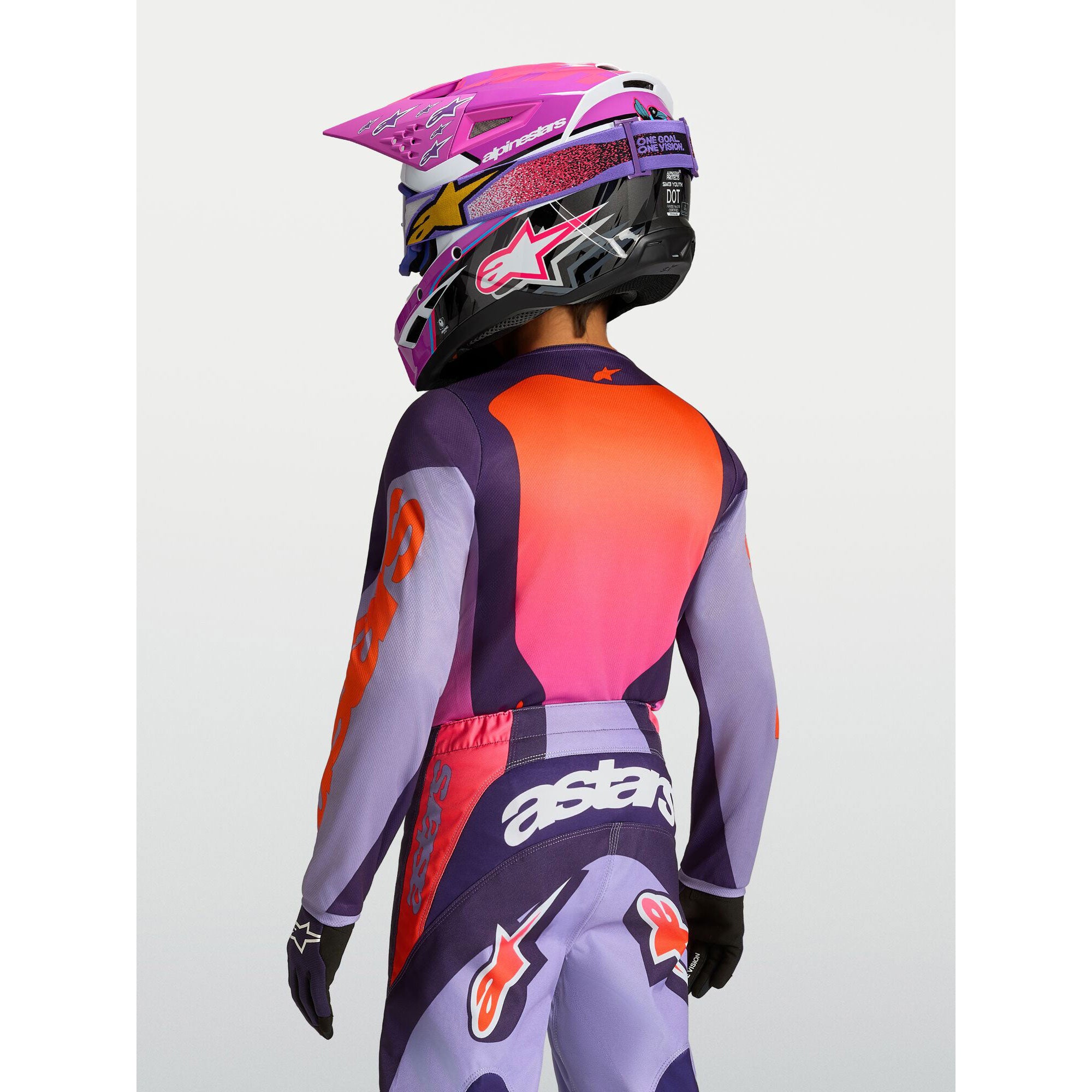 Alpinestars Youth Fluid HUNT MX Kit Deal (Light Violet/Deep Purple/Pink Fluo)