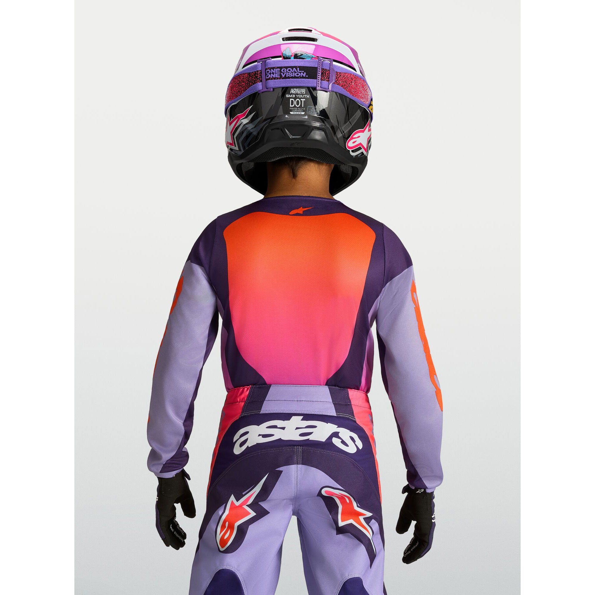 Alpinestars Youth Fluid HUNT MX Kit Deal (Light Violet/Deep Purple/Pink Fluo)