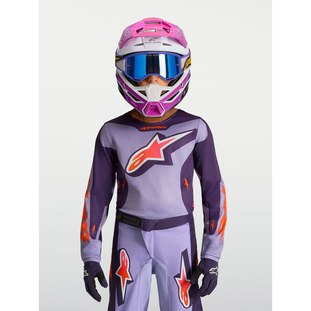 Alpinestars Youth Fluid HUNT MX Kit Deal (Light Violet/Deep Purple/Pink Fluo)