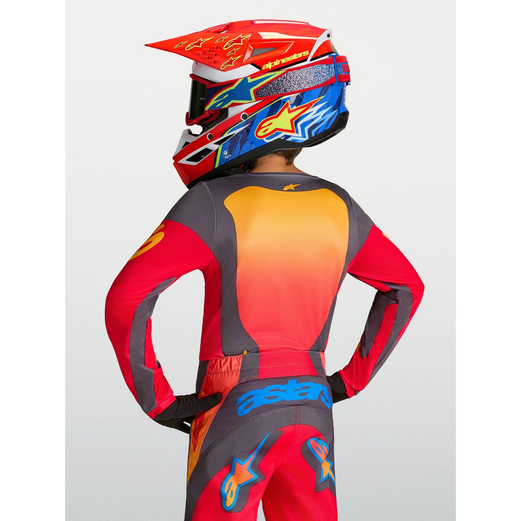 Alpinestars Youth Fluid HUNT MX Jersey (Fire Red/Graystone/Hot Coral)