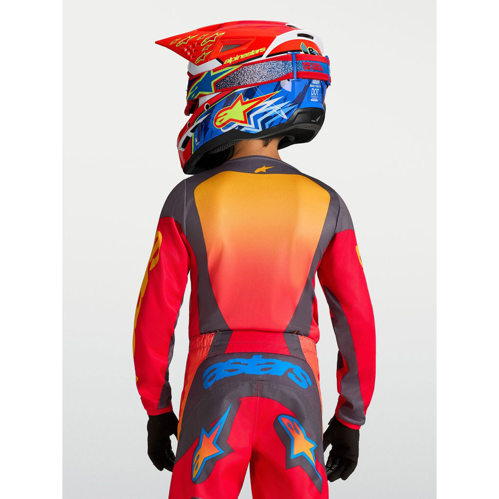 Alpinestars Youth Fluid HUNT MX Kit Deal (Fire Red/Graystone/Hot Coral)