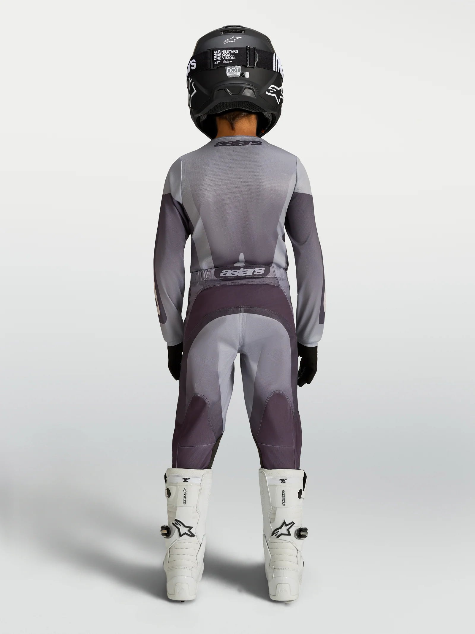 Alpinestars Youth Fluid AMBER MX Kit Deal (Graystone/Cold Grey/Light Lilac)