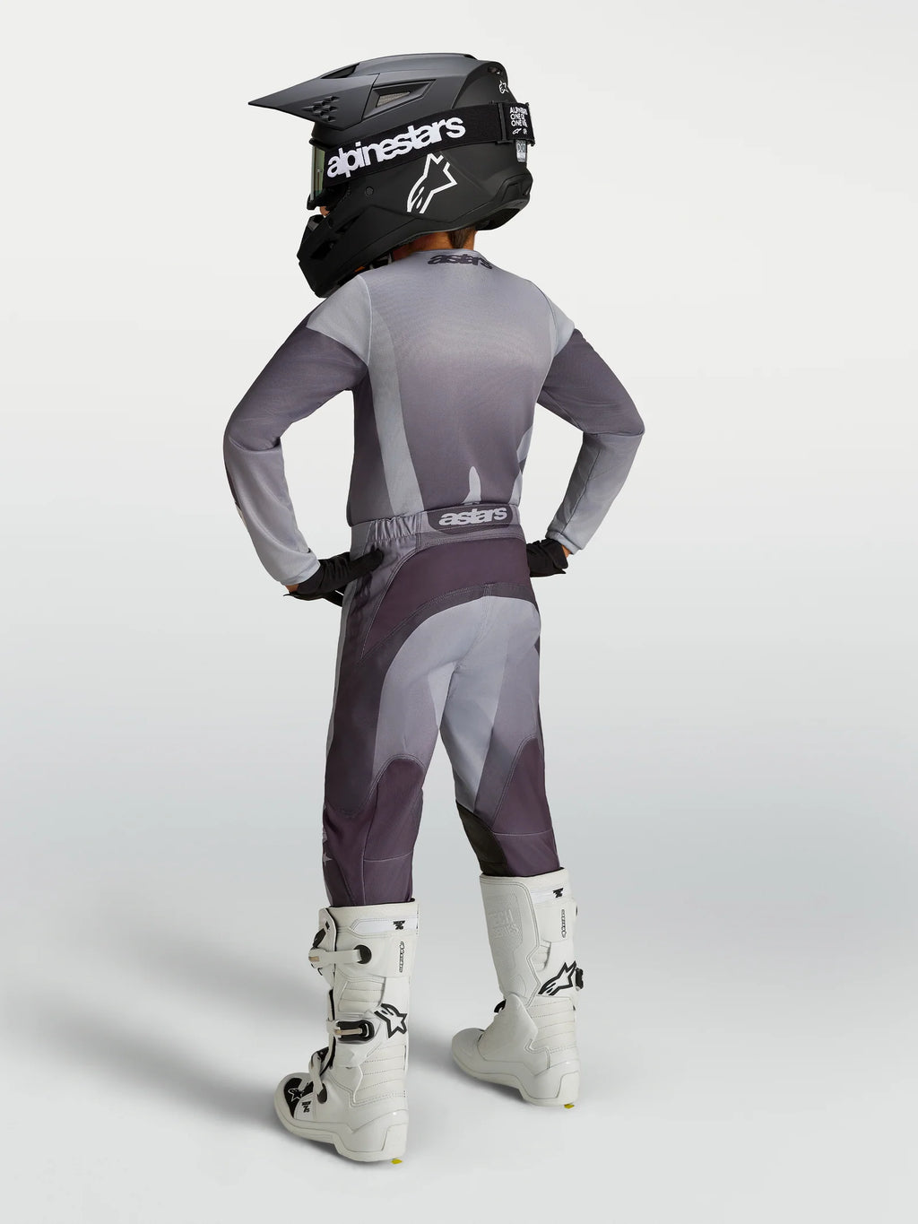 Alpinestars Youth Fluid AMBER MX Kit Deal (Graystone/Cold Grey/Light Lilac)