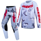 Alpinestars Youth Fluid LONE MX Kit Deal (Grey Camo/White/Fire Red)