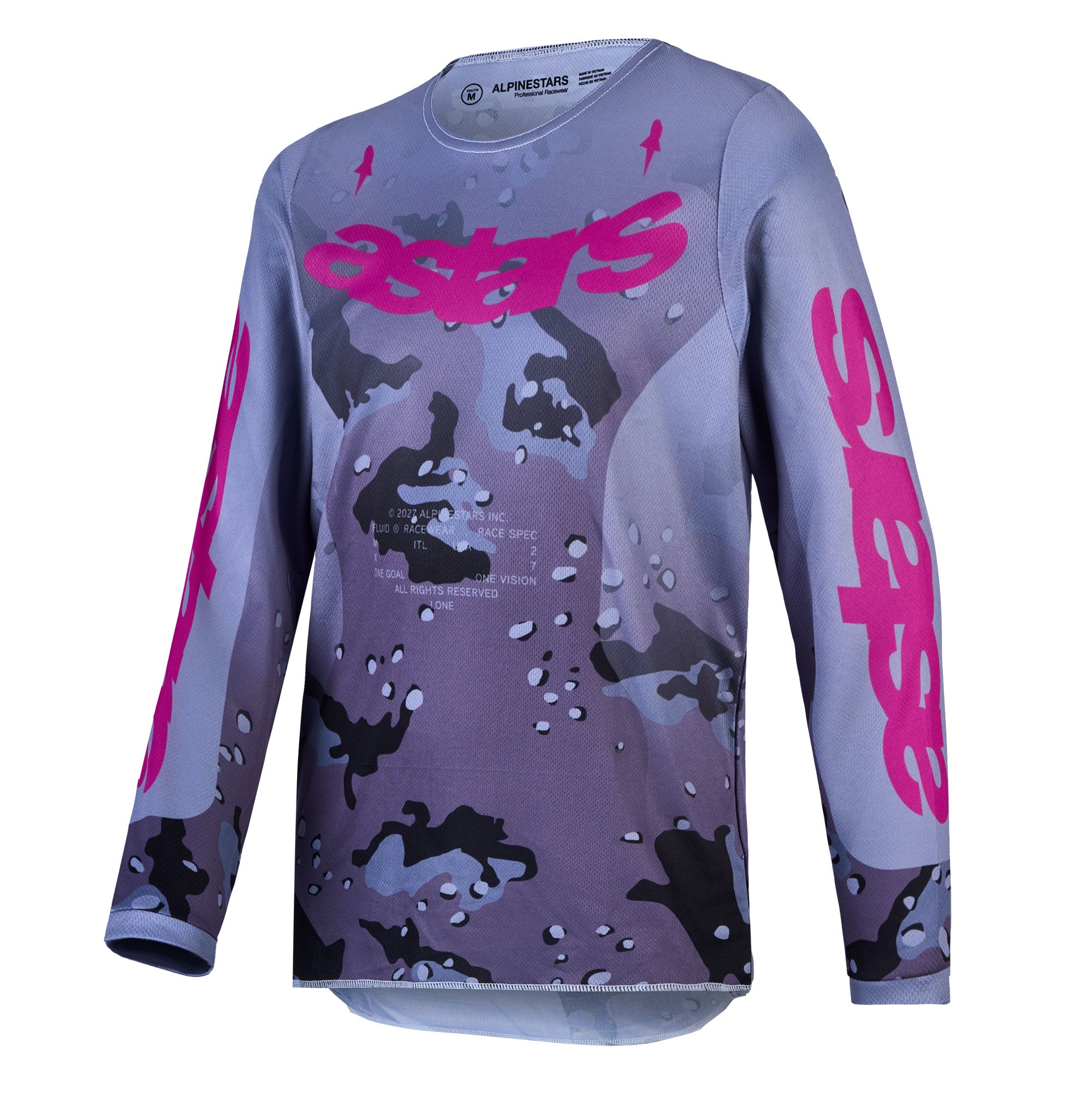 Alpinestars Youth Fluid LONE MX Kit Deal (Grey Camo/Purple)