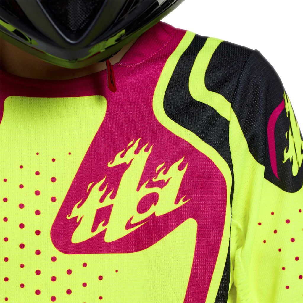 Troy Lee Designs MX Youth Jersey - GP PRO ROLLER (Flo Yellow / Fuchsia)