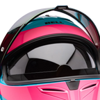 BELL Lithium MIPS Plus FLUID Motorcycle Helmet (Teal/Black/pink) Clear & Mirror Pink Visor