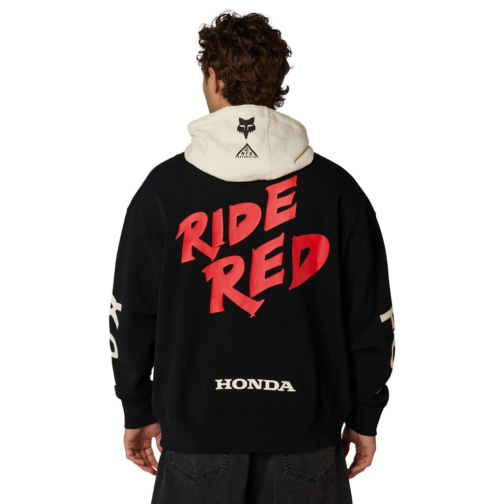 FOX Racing Mens Hoodie - HONDA Heavy Weight Fleece Pullover (Black)