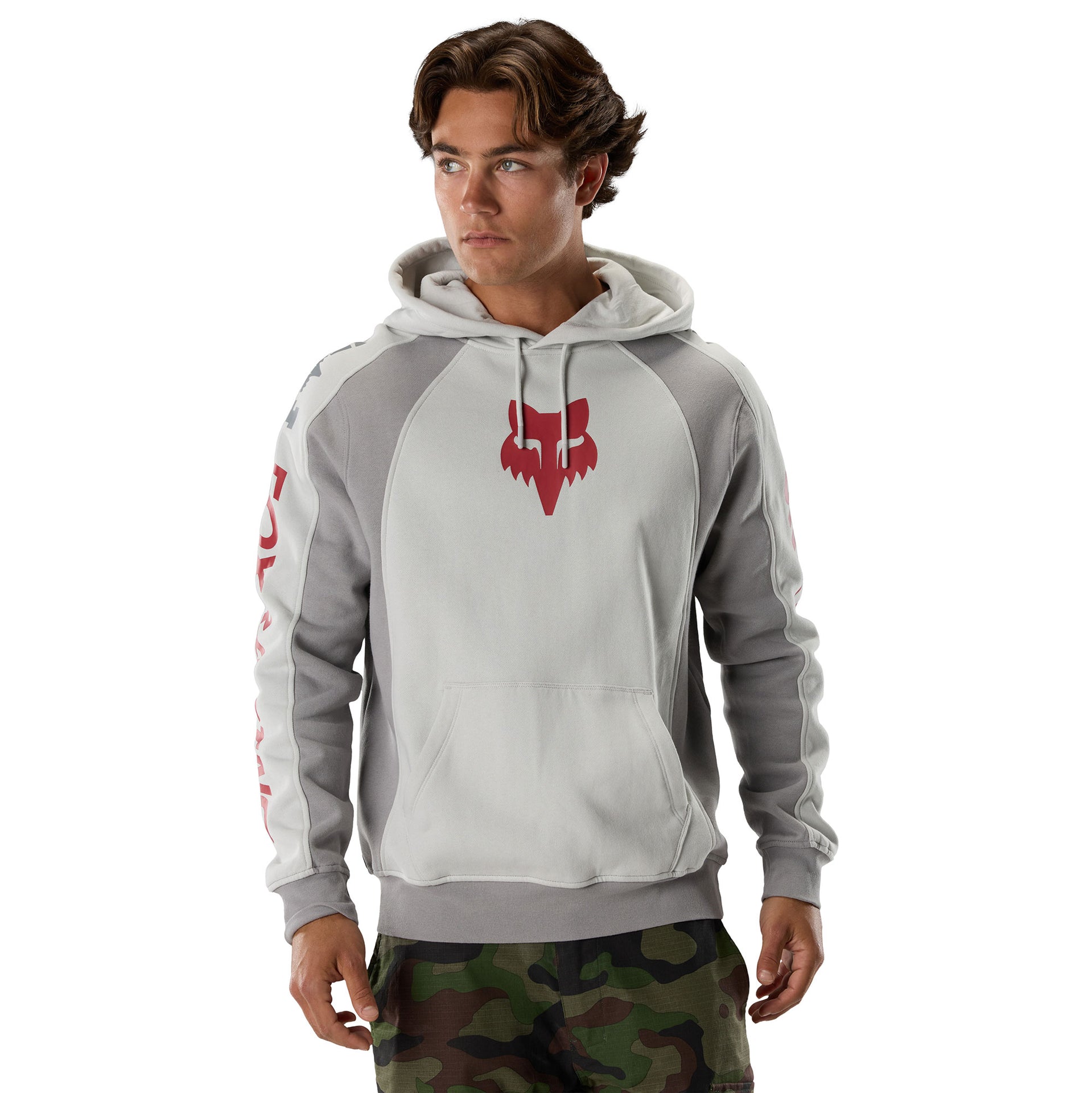 FOX Racing Mens Hoodie - VALIANT Fleece Pullover (Light Grey)