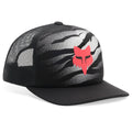 FOX Racing Youth Cap - ROOTED Snapback Mesh Trucker (Black)