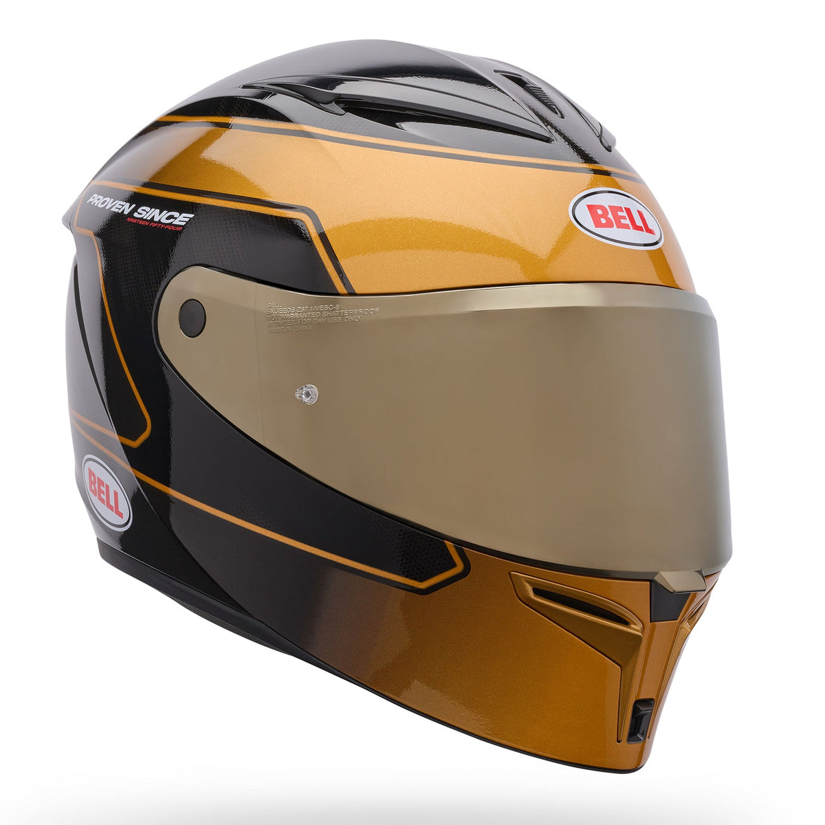 BELL Lithium MIPS Plus FLUX SE Motorcycle Helmet (Ultra Black/Gold) Clear & Mirror Gold Visor