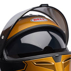 BELL Lithium MIPS Plus FLUX SE Motorcycle Helmet (Ultra Black/Gold) Clear & Mirror Gold Visor