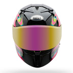 BELL Lithium MIPS Plus SYNCHRO Motorcycle Helmet (Black/Pink/White) Clear & Mirror Pink Visor