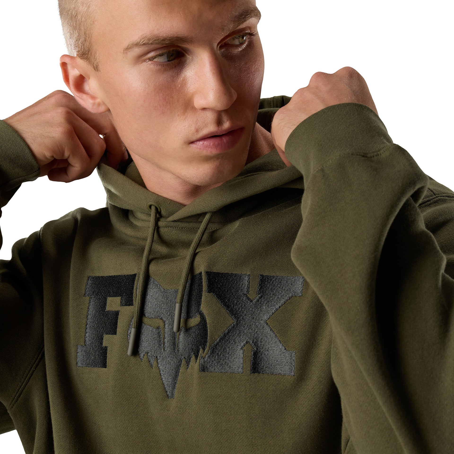 FOX Racing Mens Hoodie - Fox HEAD X Fleece Pullover (Olive Green)