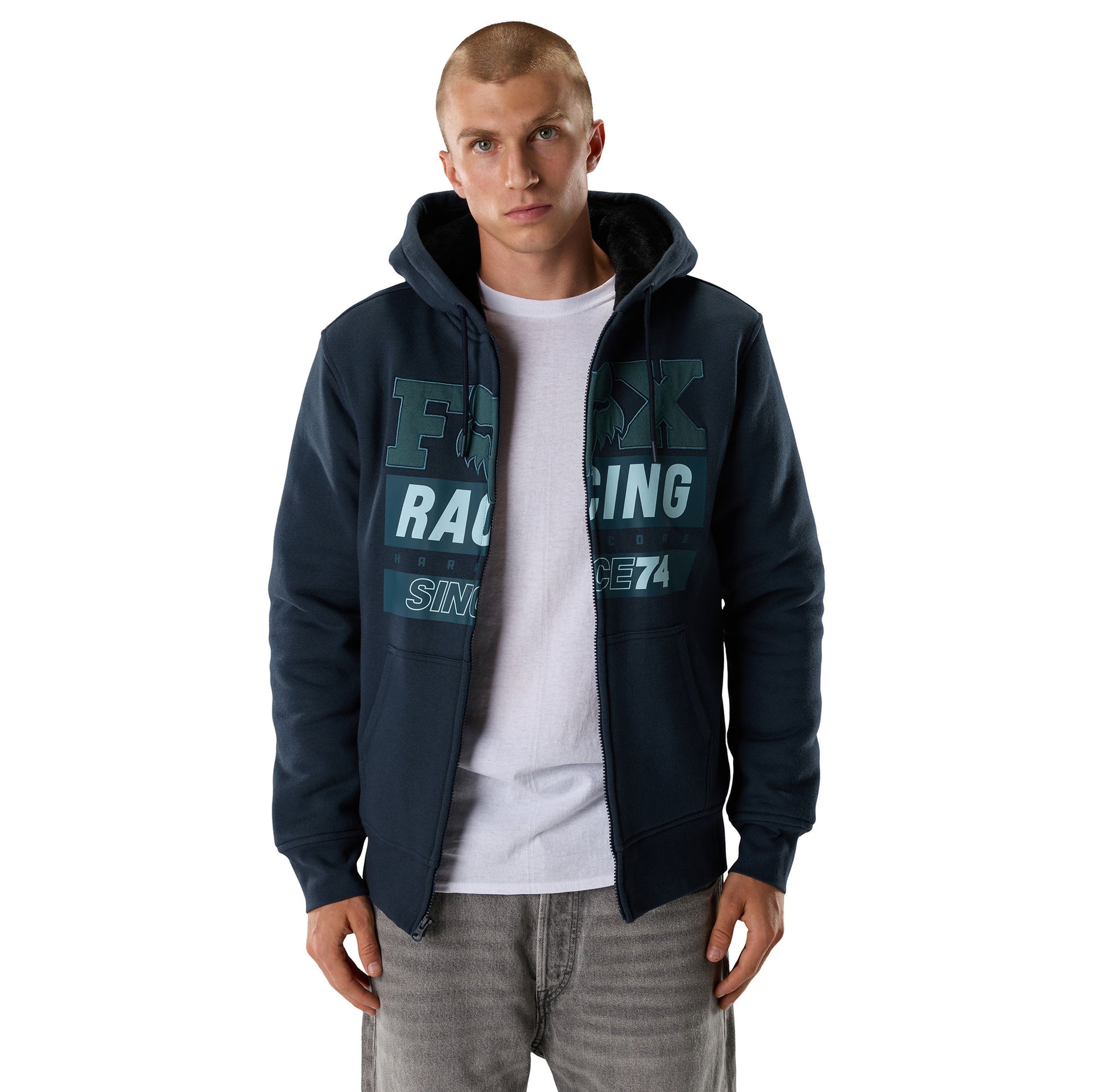 FOX Racing Mens Hoodie - SINCE 74 SASQUATCH Fleece Zip (Midnight)