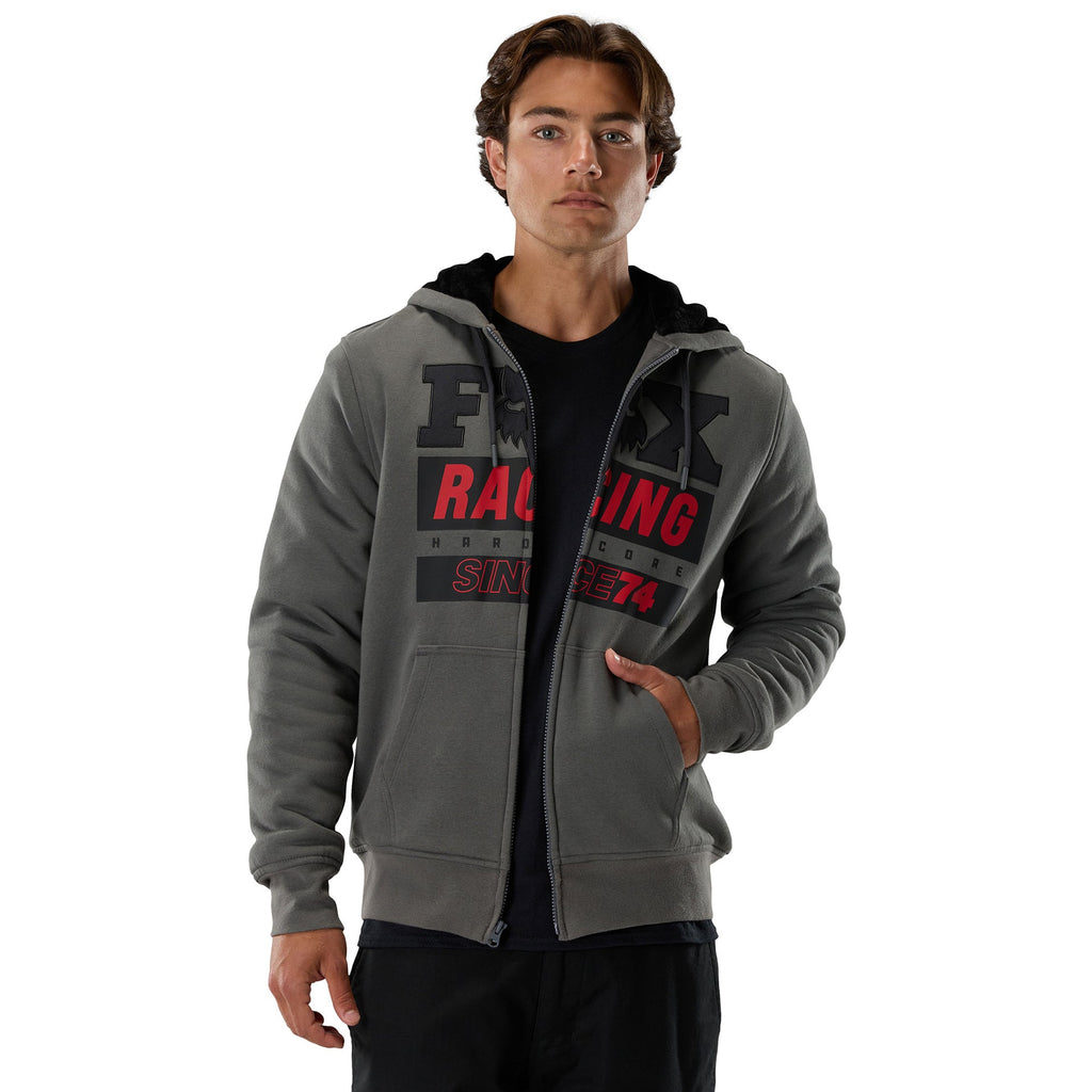 FOX Racing Mens Hoodie - SINCE 74 SASQUATCH Fleece Zip (Dark Shadow)