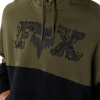 FOX Racing Mens Hoodie - ABYSS Fleece Pullover (Olive Green/Black)