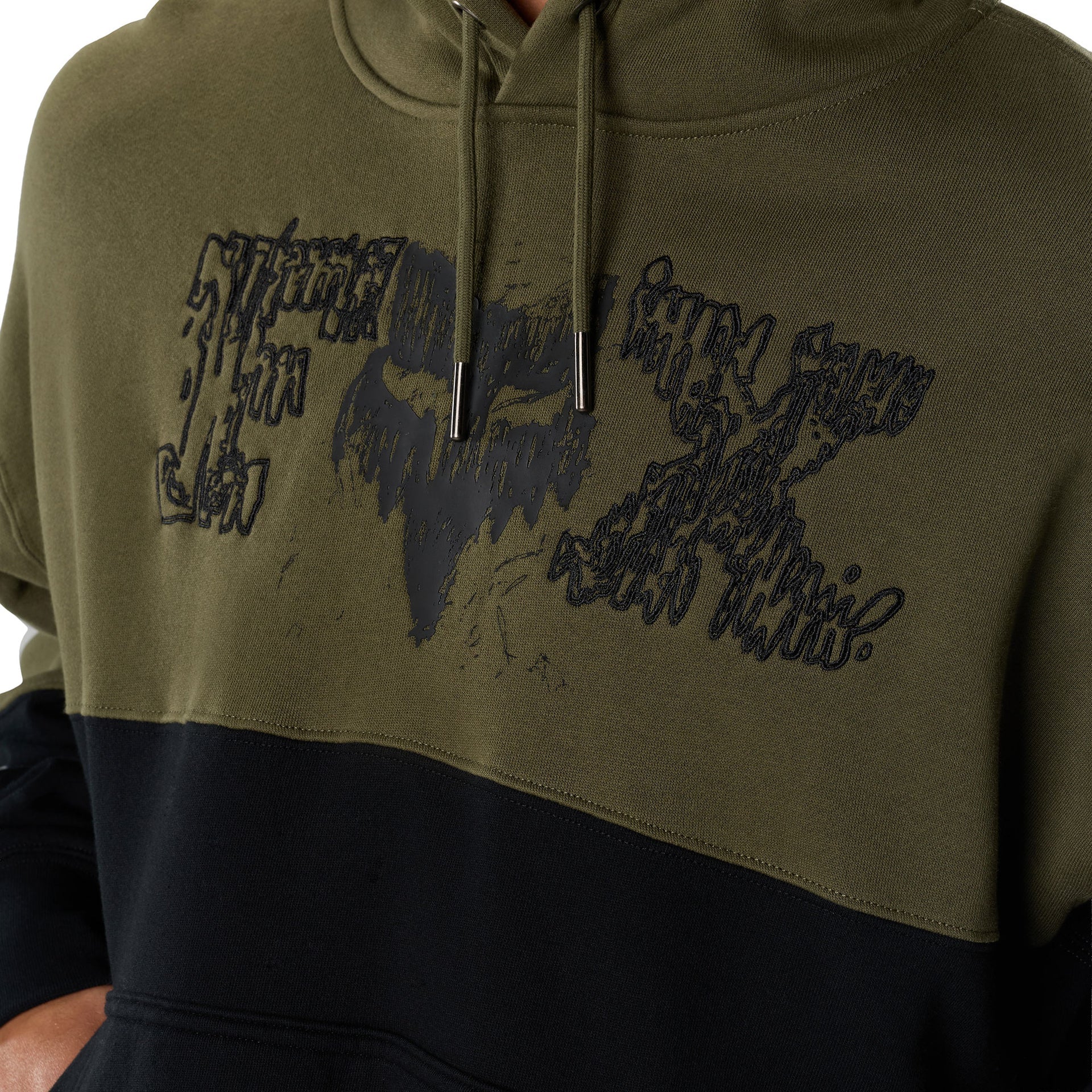 FOX Racing Mens Hoodie - ABYSS Fleece Pullover (Olive Green/Black)