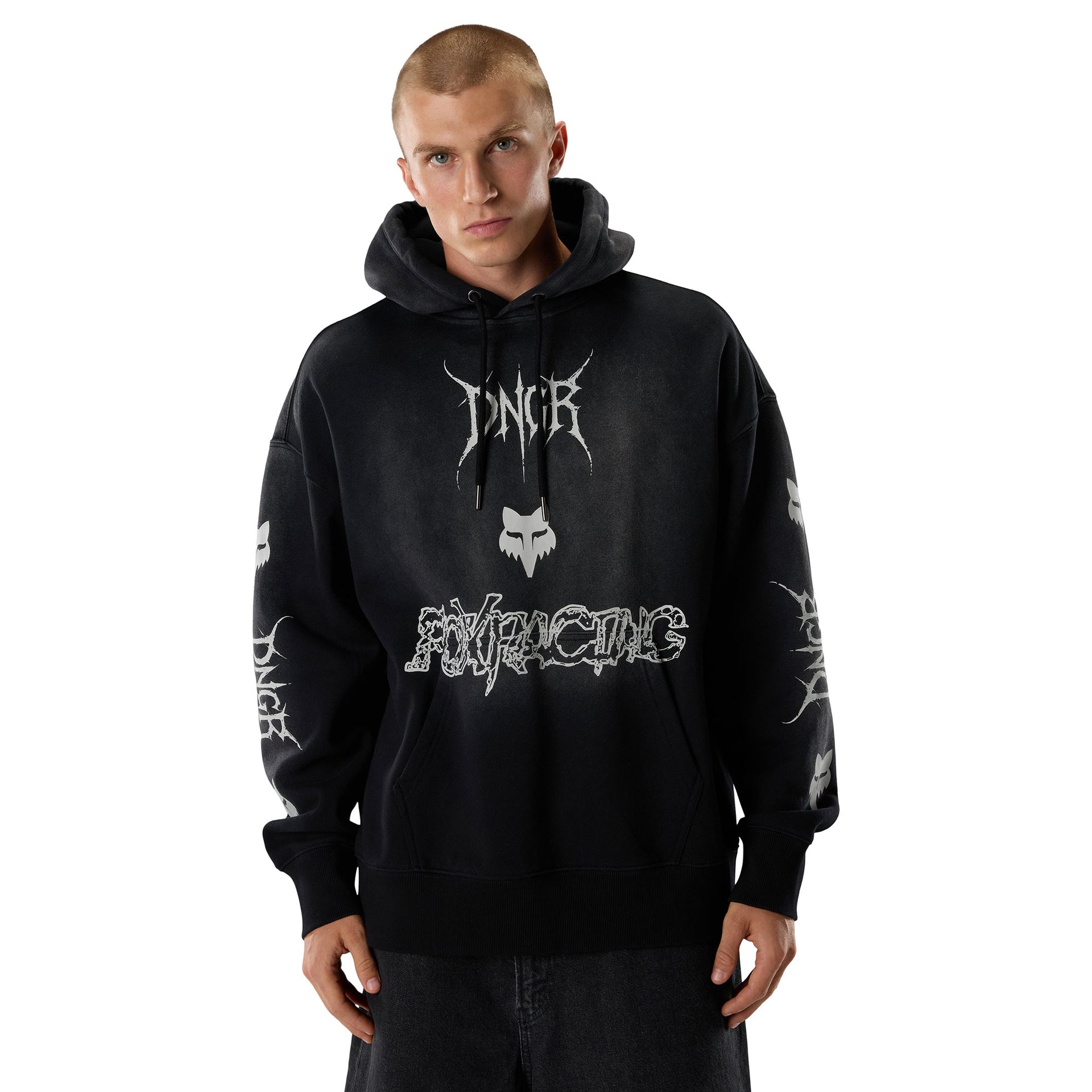 FOX Racing Mens Hoodie - DNGR Heavy Weight Fleece Pullover (Black)