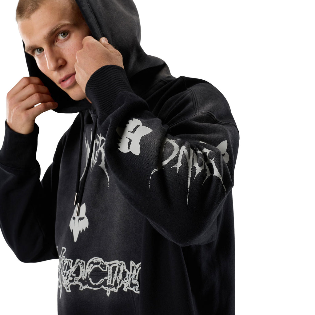 FOX Racing Mens Hoodie - DNGR Heavy Weight Fleece Pullover (Black)