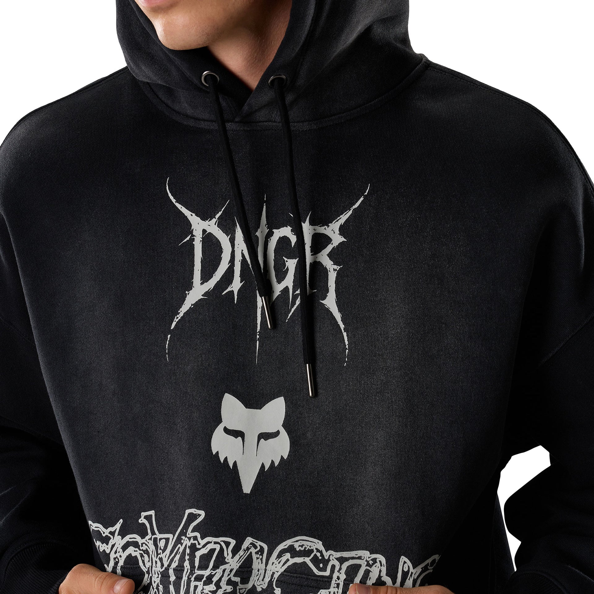 FOX Racing Mens Hoodie - DNGR Heavy Weight Fleece Pullover (Black)