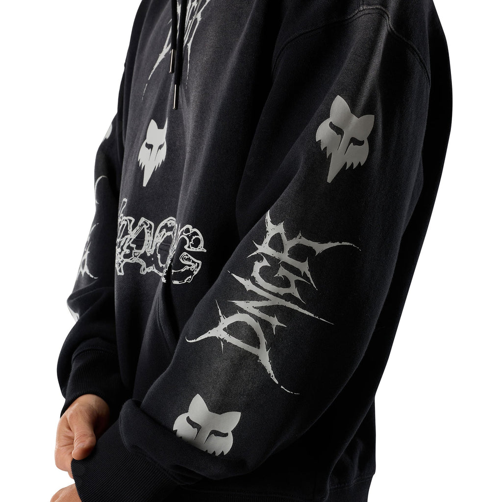 FOX Racing Mens Hoodie - DNGR Heavy Weight Fleece Pullover (Black)