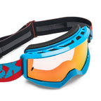 FOX Racing Youth MAIN RAID MX Goggles (Rust Red/Blue) Mirror Red Lens