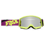 FOX Racing Youth MAIN RAID MX Goggles (Purple Lava/Yellow) Mirror Silver Lens