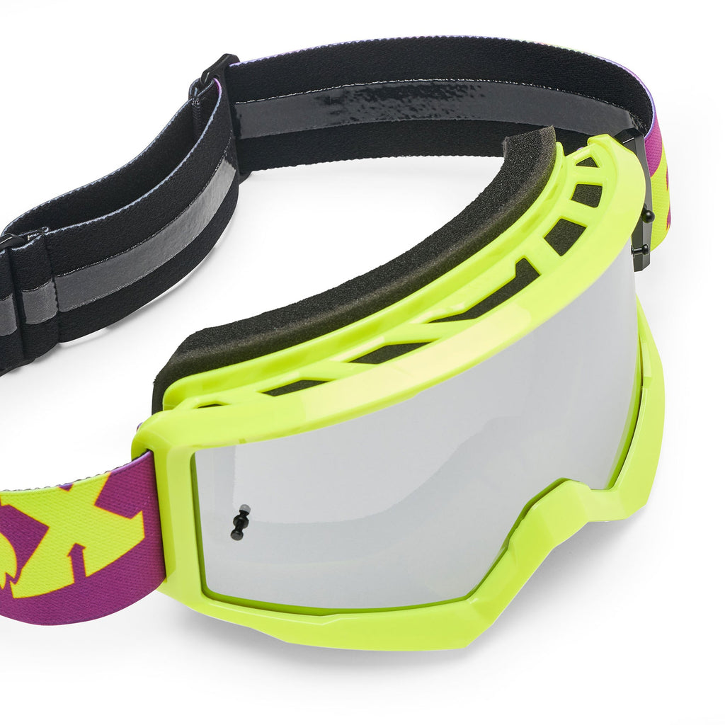 FOX Racing Youth MAIN RAID MX Goggles (Purple Lava/Yellow) Mirror Silver Lens